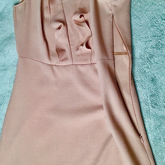 Chic Ruffled Dusty Rose Peach Sleeveless Dress for Simple Elegance US8 - Picture 10 of 10